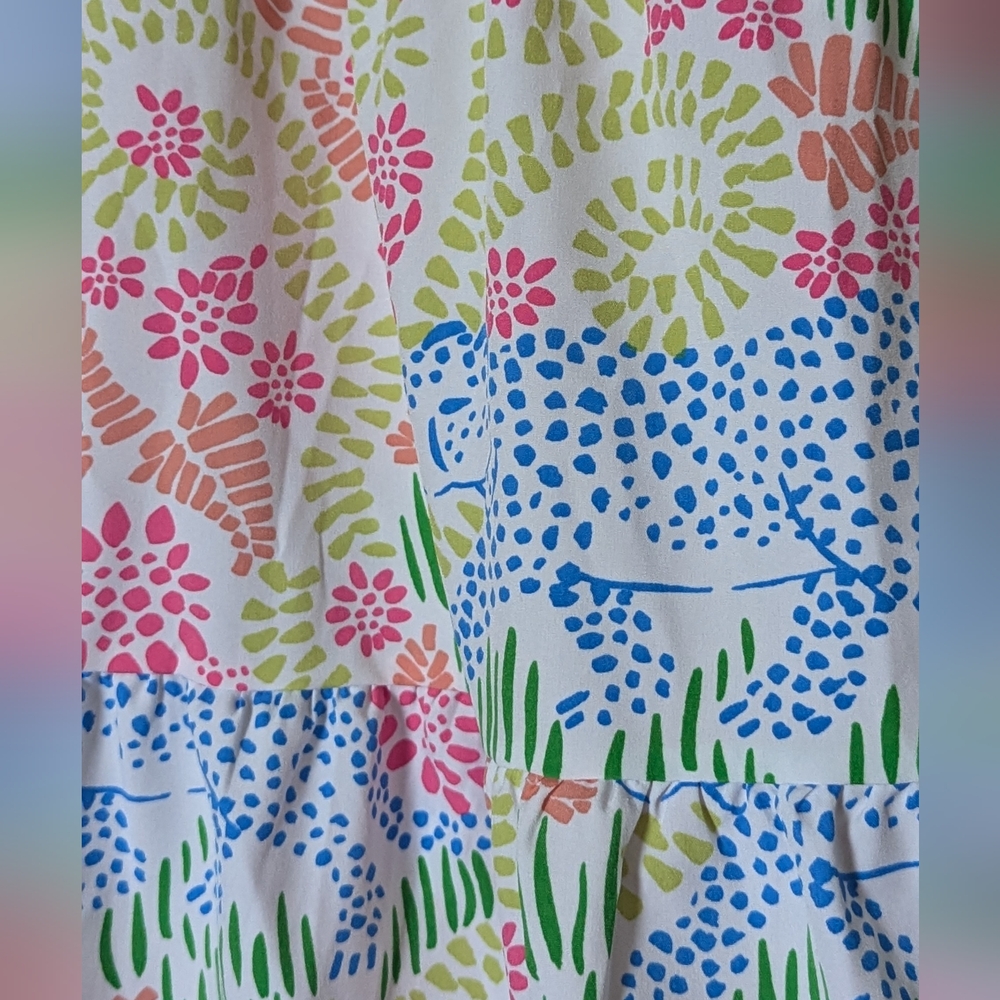 Michelle McDowell Sophia Tiered Dress Large Smocked Stretchy 3/4 Sleeves - Picture 7 of 11